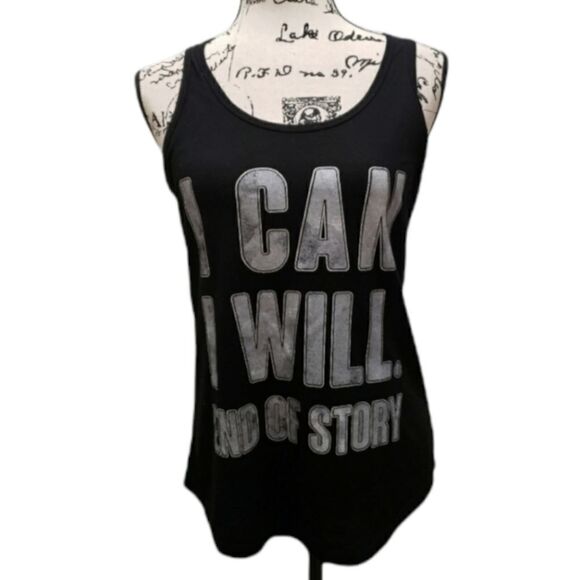 "I can I will..." athletic graphic racerback tank - Picture 1 of 3